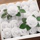 thumbnail image 1 of Higfra - Flores artificiales de aspecto real, 25 piezas, rosas falsas con tallos para bricolaje, ramos de boda, centro de mesa para baby shower, arreglos florales, mesas de fiesta, decorac Higfra NA, 1 of 8