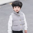 thumbnail image 2 of Staki Toddler Boys Sleeveless Puffer Coat Boys Puffer Vest Kids Stand Collar Quilted Gilet Sleeveless Jackets Outwear with Pockets(Gray,2-3 Years), 2 of 6