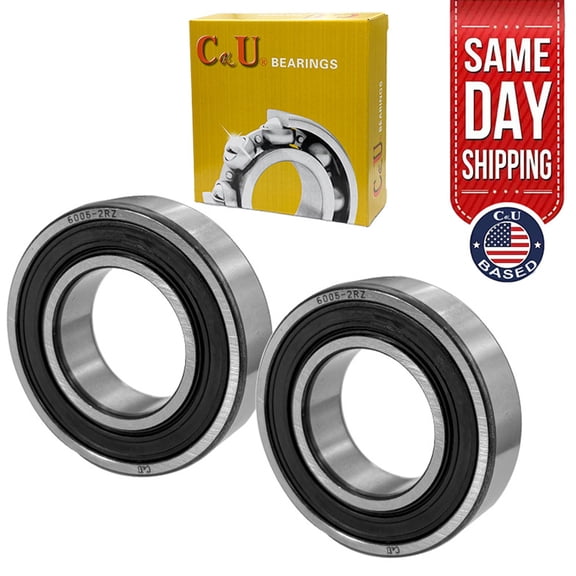 CKU Deep Groove Ball Bearing 6005-2RS Double Rubber Sealed 2-Piece 25x47x12mm