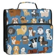 thumbnail image 2 of ALAZA Zipper Binder Cute Cartoon Doodle Dogs 3 Ring Trapper Keeper File Folder Organizer Bag, 2 of 8