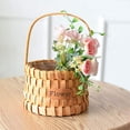 thumbnail image 2 of Goaste 3 Pack Wooden Bread Baskets, Wood Chip Picnic Basket With Handles Handmade Woven Harvest Basket Holder Rustic 2 of 14