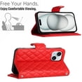 thumbnail image 5 of for iPhone 15 Plus Wallet Case, Elegant Card Holder Cash Slot PU Leather Kickstand Shoulder Strap Shockproof Protective Flip Women Girls Case Cover for iPhone 15 Plus, Red, 5 of 6