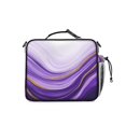 thumbnail image 3 of Purple and Gold Marble Pattern Insulated Lunch Bag with Shoulder Strap and Bottle Holder,Bento School Lunch Bag Box,11x9.5x3.5 Inches, 3 of 5