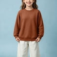 thumbnail image 7 of Lutiedan Boys Girls Knitted Sweaters Teen Crew Neck Long Sleeve Pullover Fall Winter Casual Uniform Sweaters Size 5-16,Brown, 7 of 7