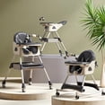 thumbnail image 5 of Star_Byul 6-in-1 Baby High Chair Convertible Baby Dining Chairs & Portable Baby Rocking Chairs with Double-Layer Tray and Toy Rack for 0-36 Months,Grey, 5 of 13
