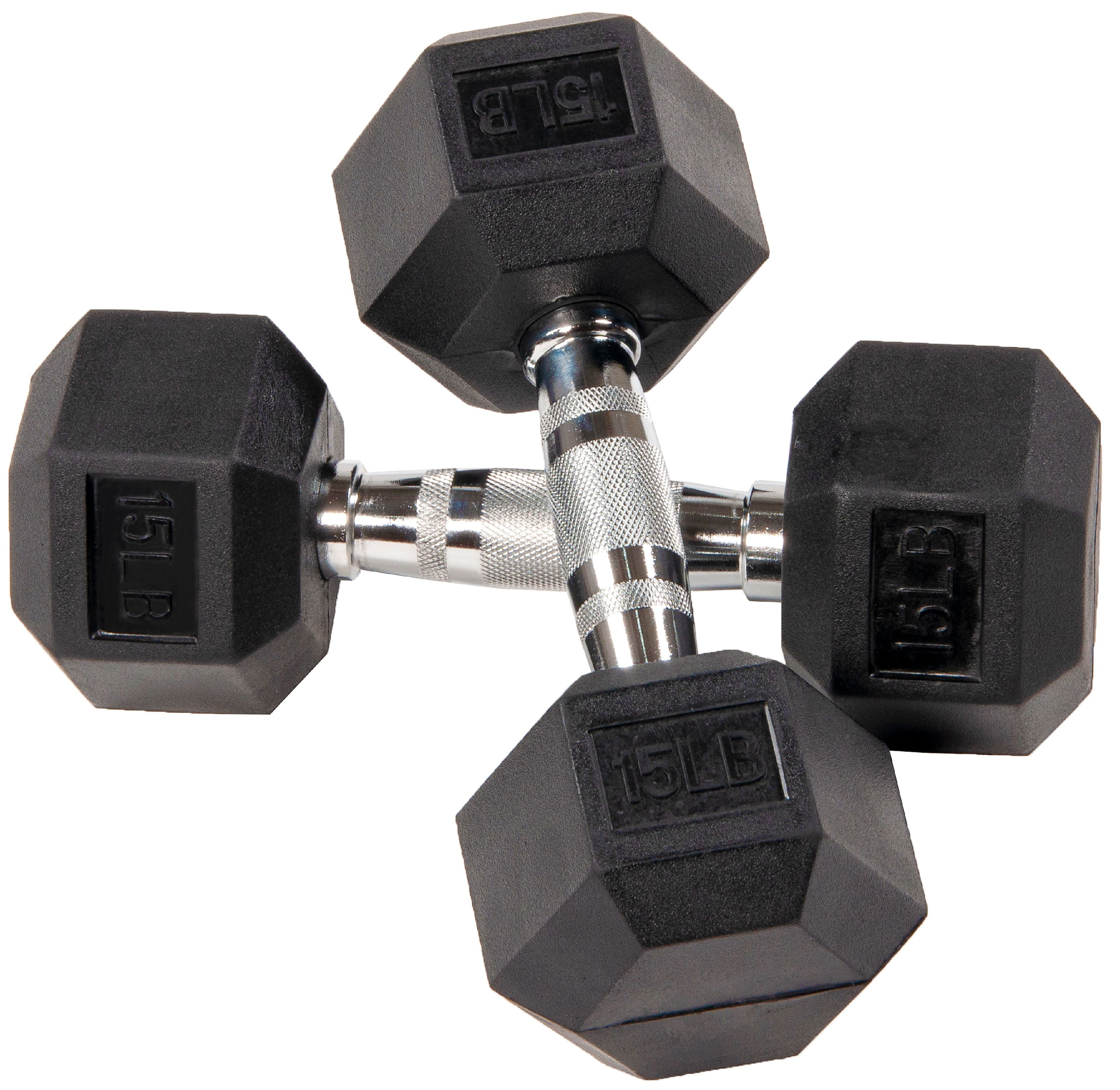 20 lb Dumbbell Set NEW total weight FREE SHIP 40 lbs Details about   CAP Rubber Coated Hex 