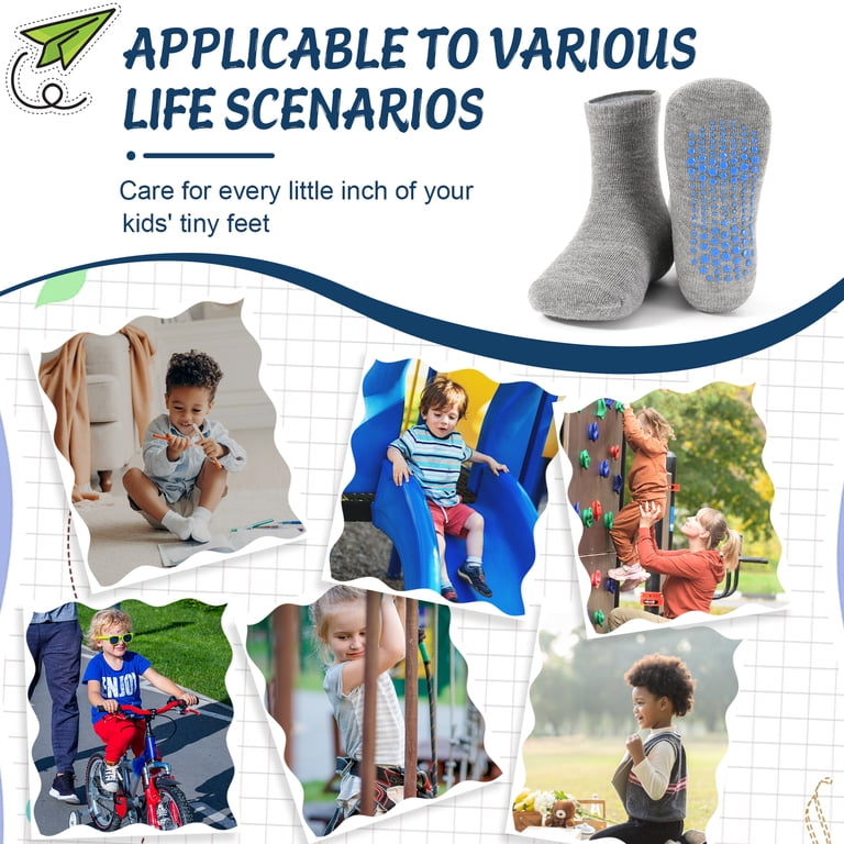 Tphon Non-Slip Crew Socks for Kids 12-Pair Pack photo 5