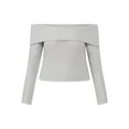 thumbnail image 4 of No Boundaries Metallic Off the Shoulder Top and Flare Pant Set, 2-Piece, Women's, 4 of 4