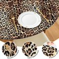 thumbnail image 4 of Brown and Black Leopard Print Round Fitted Tablecloth with Elastic Edge,Dining Table Cover Waterproof,Outdoor Round Tablecloth for Camping,Dining,Indoor and Outdoor, 4 of 7