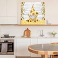 thumbnail image 6 of Sunflower Gnome Framed Canvas Wall Art, Country Yellow Floral Plaid White Wood Grain Wall Art Painting for Living Room Bedroom Home Decor, 16”x16”, Office Artwork Print, 6 of 9
