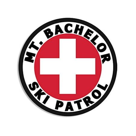 Round MT BACHELOR SKI PATROL Sticker (or oregon mount