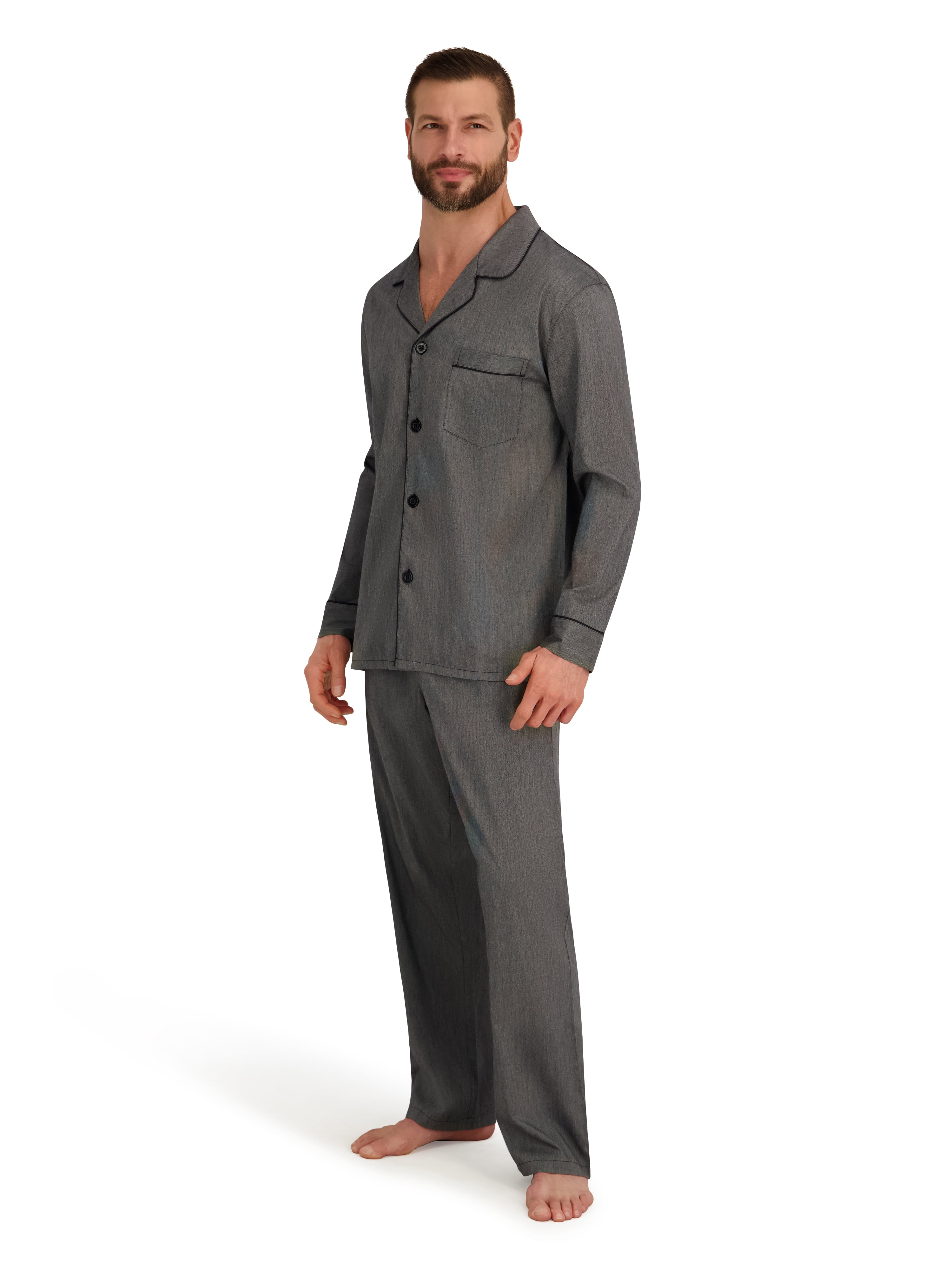 Hanes Men's Stretch Woven Pajama Set, 2-Piece, Sizes S-2XL