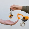 thumbnail image 3 of huanledash Mini Truck Keychain 1:64 Scale Construction Series Forklift Tractor Excavator Roller Alloy Model Decoration with Buckle Engineering Car Model Toy Excavator Key Ring Party Favors, 3 of 7