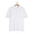 thumbnail image 5 of Domuza Mens Textured Polo Shirt Lightweight Casual Knit Short Sleeve Button Down Tops Summer Loose Fit Waffle Knit Pullover Tees White M, 5 of 5