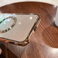 thumbnail image 6 of for iPhone 11 Pro Max Case Glitter Magnetic Compatible with MagSafe Full Camera Lens Protection Luxury Plating Cute Bling Clear Shockproof Slim Phone Case for Women Girls (Gold), 6 of 14