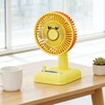 thumbnail image 6 of YiJuHui USB Rechargeable Desktop Mini Fan, Portable Small Fan with LED Light, Quiet 3-Speed Personal Fan for Office Desk Dorm Home Travel, Foldable Handheld & Neck Hanging, Cooling Fan, 6 of 7