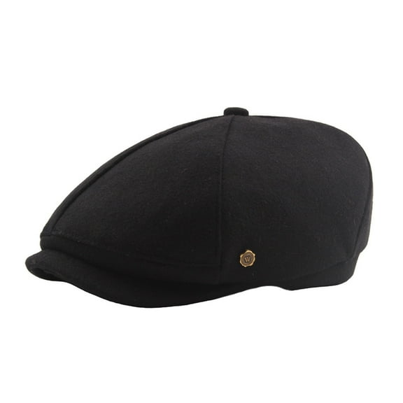 IDALL Newsboy Cap Beret Hats Men Women Solid Casual Cap Flat Beret Octagonal Cap Outdoor Beret Caps Peaky Blinders Hat Flat Cap Black One Size