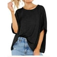 thumbnail image 3 of Women Oversized T-Shirt Loose Fit Workout Tops Short Sleeve Gym Basic Tee Shirt, 3 of 3