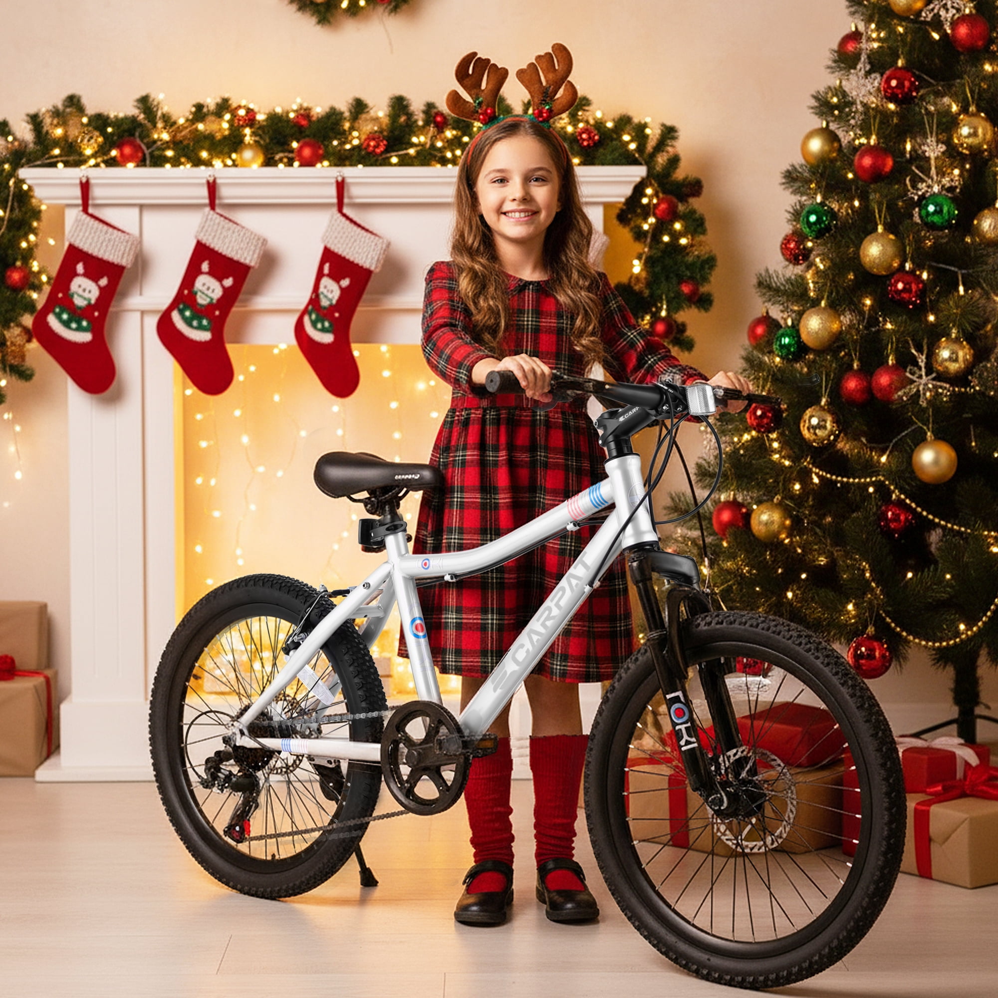Kids' Bicycles 20 Inch Mountain Bike For Boys Girls Ages 5-10, 7 Speed Mtb Summer Travel Birthday Gifts Children Bicycles