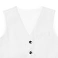 thumbnail image 6 of Boy's Formal Suit Vest Solid Dress Waistcoat Vest with Pockets for Wedding Pageant and Performance Elegant Sleeveless with Adjustable Back, Size 3-17 Years,Color:White,16-17 Years, 6 of 7