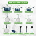 thumbnail image 3 of NutriChef 14-Piece Navy Blue Cookware Set - Non-Stick Pots and Pans Set with Lids Stackable & Utensils, Long Lasting 3 Layer Coating, Compatible with All Cooktops, 3 of 7