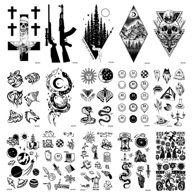 15 uds, tatuaje adhesivo para brazo, tatuajes geniales impermeables, tatuaje de dibujos animados 3D para hombres y mujeres