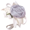 thumbnail image 4 of Muñeca floral Jumpingount pulsera dama de honor ramillete falso gris, 4 of 6