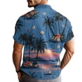 thumbnail image 4 of Domuza Mens Hawaiian Tropical Shirt Short Sleeve Casual Trendy Button Up T-Shirts Lounge Vacation Relaxed Fit Lightweight Tops Dark Blue 3XL, 4 of 7