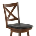 thumbnail image 6 of Flash Furniture Felicity Classic Leathersoft and Wood Cross Back Counter Height Barstool Antique Oak, 6 of 9