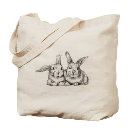 Rabbit Bag - CafePress - 2 Bunny Rabbits - Natural Canvas Tote Bag, Cloth Shopping Bag