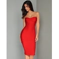 thumbnail image 6 of Women's Midi Cocktail Dresses Strapless Bandage Bodycon Dress Wedding Party Dress, 6 of 6