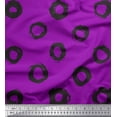 thumbnail image 1 of Soimoi Purple Rayon Fabric Line & Circle Geometric Decor Fabric Printed Yard 56 Inch Wide, 1 of 3