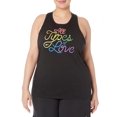thumbnail image 1 of Reebok Womens All Types Of Love Racerback Tank Top, Black, XX-Small, 1 of 2