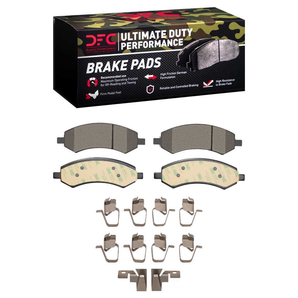 Dynamic Friction Company 1400-1084-01 DFC Ultimate Duty Performance Brake Pads and Hardware Kit