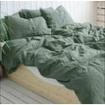 thumbnail image 2 of Pavish Export Cotton Duvet Cover in Sage Green Stonewashed Cotton Bedding Set Cal.King, 2 of 3