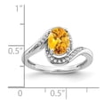 thumbnail image 2 of Auriga Fine Jewelry 14K White Gold Oval Citrine and Diamond Bypass Ring for Women Size 7, 2 of 5