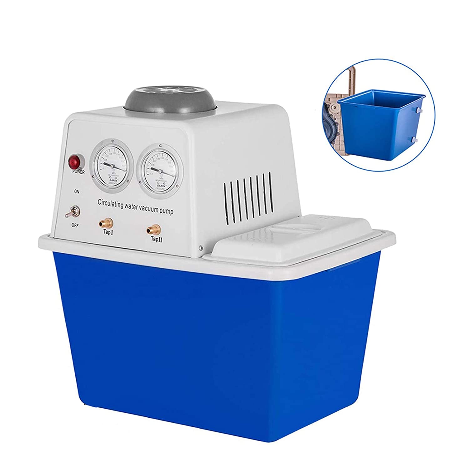 PreAsion 15L Circulating Water Vacuum Pump Water Jet Aspirator Anti-Corrosion Lab Instruments 2 Off-Gas Taps 110V 60L/min