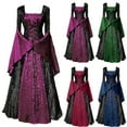 thumbnail image 4 of FEIFLY Women Halloween Party Dress Ancient Court Dresses Bandage Outfits Solid Color Festival Clothing, 4 of 4