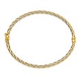thumbnail image 2 of 14k Two-tone Bracelet Bangle Women's 3 mm 7 in Polished Hinged, 2 of 4