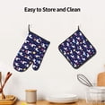 thumbnail image 6 of Xecao Lama in Space Pattern Oven Mitts and Pot Holders Sets Heat Resistant Silicone Oven Mittens Extra Thicken Long Kitchen Cotton Oven Glove for Cooking, 6 of 7
