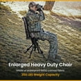 thumbnail image 4 of ARROWHEAD OUTDOOR Wide Folding 360° Hunting Swivel Blind Chair with Removable Camouflage Seat Pad, Armrest, No-sink Feet, Shoulder Strap, Mesh Chair, Adjustable Height, 4 of 8