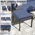 thumbnail image 6 of ALAULM 6-Seat Aluminum Patio Furniture Set, Outdoor Patio Conversation Set with Rectangular Metal Coffee Tables and 5.1" Cushions for Patio Backyard Poolside，Navy Blue, 6 of 8