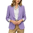 thumbnail image 5 of MaFYtyTPR Women 3/4 Sleeve Blazer Casual Solid Color Lapel Open Front Suit Jacket With Pockets for Business Wear A-Purple M, 5 of 6