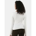 thumbnail image 2 of No Boundaries Seamless V-Neck Top with Long Sleeves, Women's XXS-XXL, 2 of 4