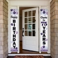 thumbnail image 5 of Happy 75th Birthday Decorations,75th Purple Balloon Birthday Theme Door Hanging Banner Sign - Cheers to 75 Years Old Bday Party Supplies., 5 of 10