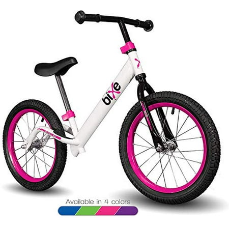 Pink Pro Balance Bike for Big Kids and Kids with Special Needs - 16" No Pedal Glide Training Bicycle for Children Ages 5,6,7,8. Peddle-Less Bike Made for Fun Learning.