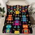thumbnail image 2 of Manfei Funny Retro Robot Full Size Sheets,Intelligent Machine Mechanical Bed Sheets,Modern Cartoon Sheet Sets For Boys Kids,Super Cozy Room Decor,4pcs, 2 of 7