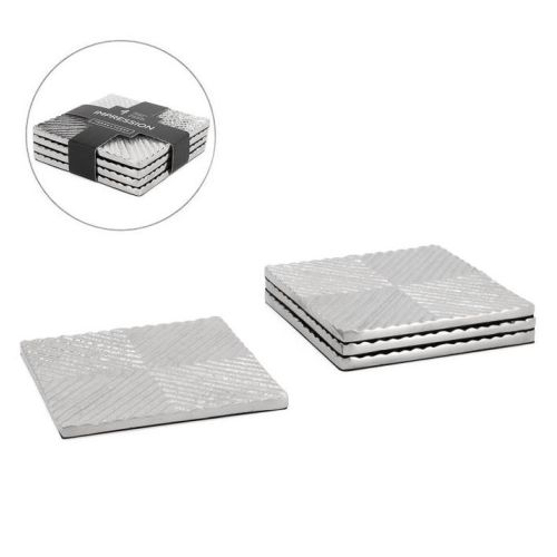 square silver coasters