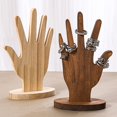 thumbnail image 3 of Hand Jewelry Stand Wooden Hand Form Jewelry Display Hand Jewelry Organizer&Ring Holder,Real Wooden Hand Form Jewelry Display Set,2 Way Wall Hanging or Standalone Mannequin Finger Hand Display, 3 of 4