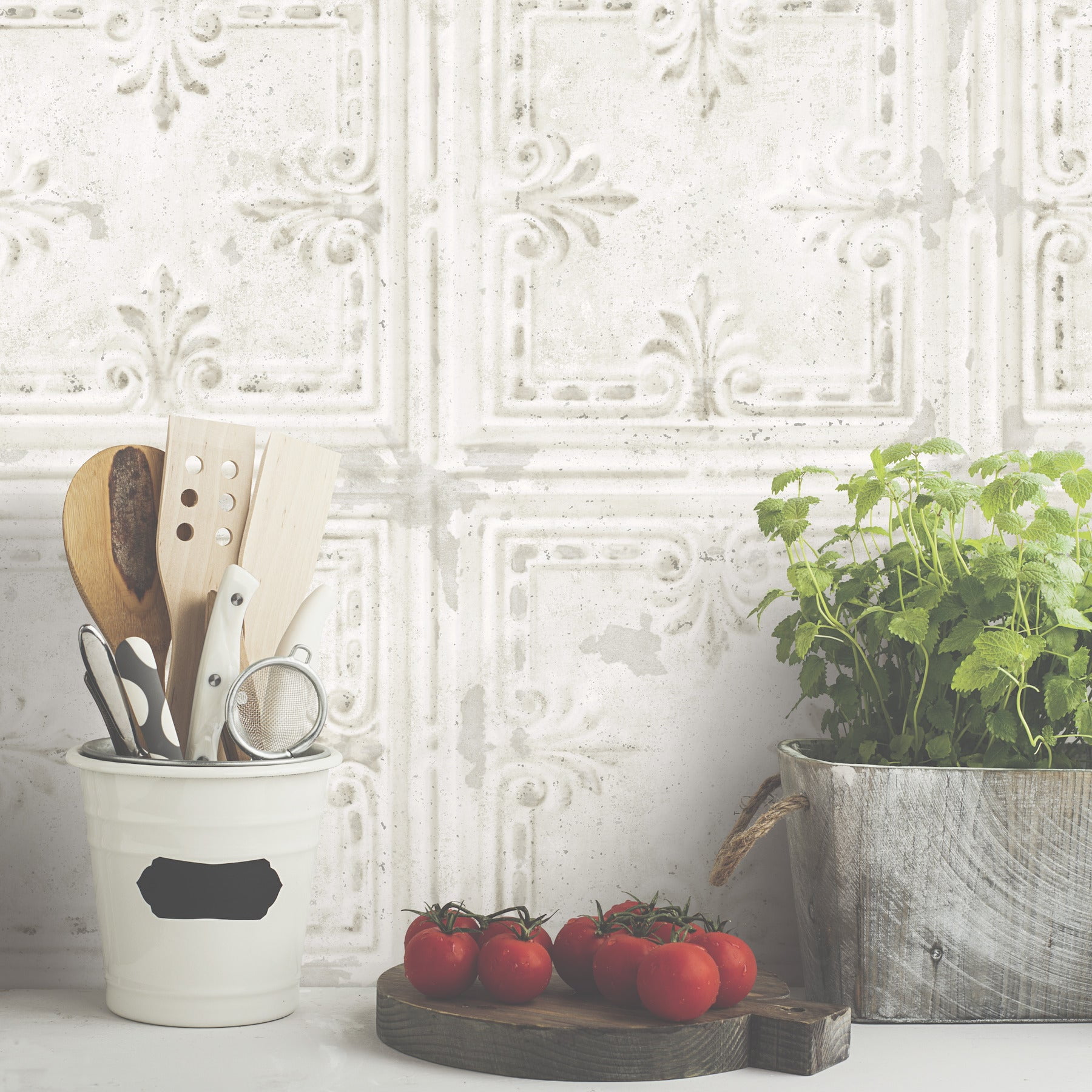 Tin Tile Peel and Stick Wallpaper